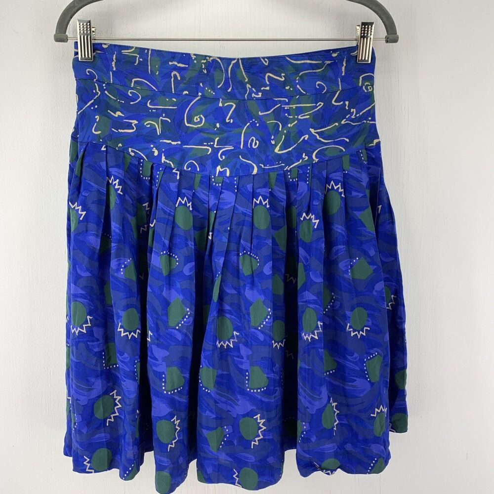 Vtg Platinum Dorothy Schoelen‎ 10 Pleated Drop Waist Skirt Artsy Whimsical Funky